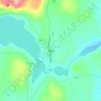 Carte topographique Gideå, altitude, relief