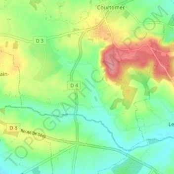 Carte topographique L'Osier, altitude, relief