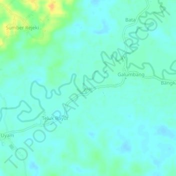 Carte topographique Juai, altitude, relief