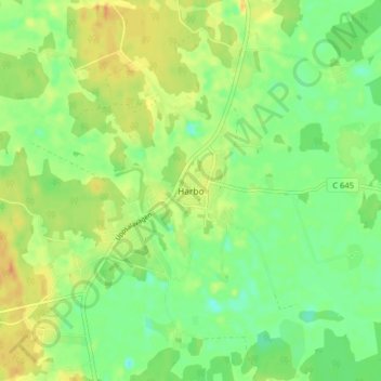 Carte topographique Harbo, altitude, relief