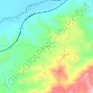 Carte topographique Handis, altitude, relief