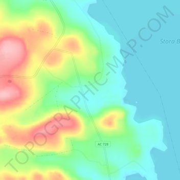 Carte topographique Bjurfors, altitude, relief