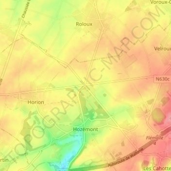 Carte topographique Lexhy, altitude, relief