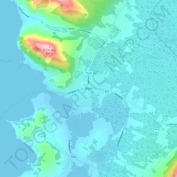 Carte topographique Myre, altitude, relief