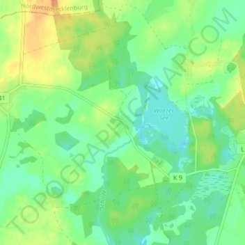 Carte topographique Döbbersen, altitude, relief