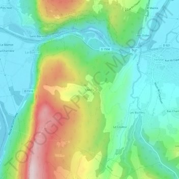 Carte topographique Chevru, altitude, relief