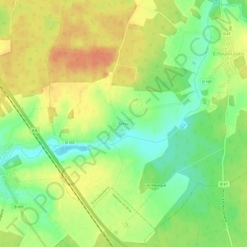 Carte topographique Echou, altitude, relief