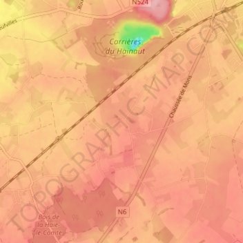 Carte topographique Cognebeau, altitude, relief