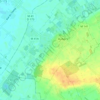 Carte topographique Le Bas Pommereau, altitude, relief