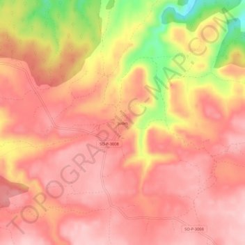 Carte topographique Judes, altitude, relief