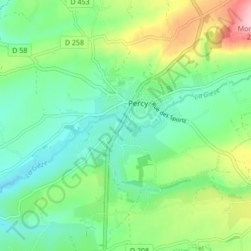 Carte topographique Le Moulin de Haut, altitude, relief