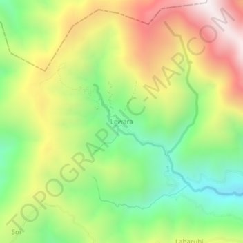 Carte topographique Lewara, altitude, relief