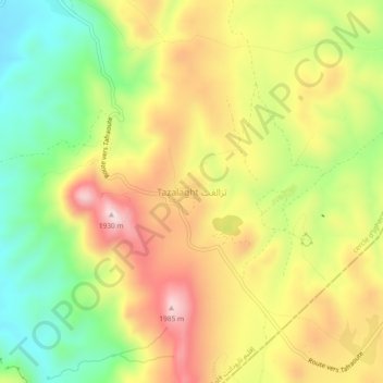 Carte topographique Tazalaght, altitude, relief