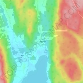 Carte topographique Mangskog, altitude, relief