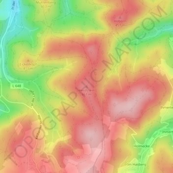 Carte topographique Herdstein, altitude, relief