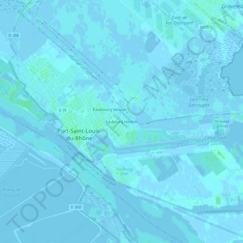 Carte topographique Faubourg Hardon, altitude, relief