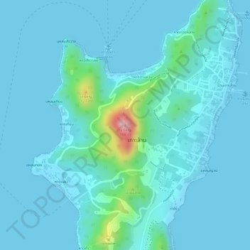 Carte topographique Khao Yai, altitude, relief