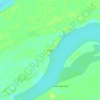 Carte topographique Adjiba, altitude, relief
