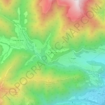 Carte topographique Viu de Linás, altitude, relief