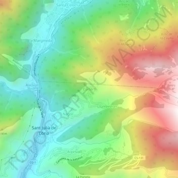Carte topographique Certers, altitude, relief