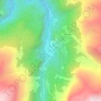 Carte topographique Ausserferrera, altitude, relief