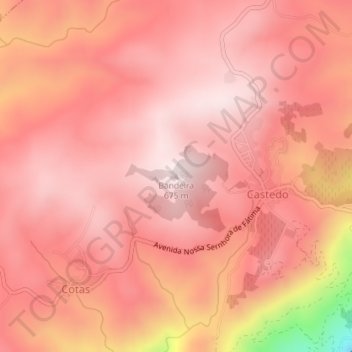 Carte topographique Bandeira, altitude, relief