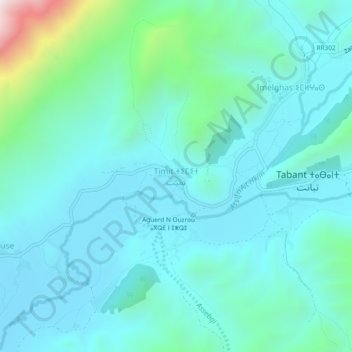 Carte topographique Timit, altitude, relief