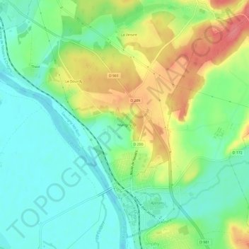 Carte topographique Marigny, altitude, relief