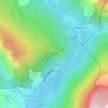 Carte topographique Fort de Tournoux, altitude, relief