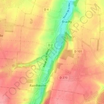 Carte topographique Saint-Ouen, altitude, relief