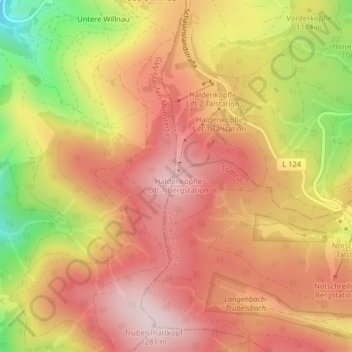 Carte topographique Haldenköpfle, altitude, relief