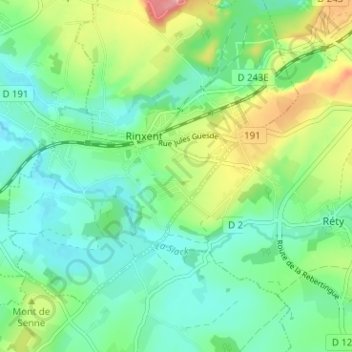 Carte topographique Fond Lorraine, altitude, relief