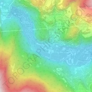 Carte topographique Loppio, altitude, relief
