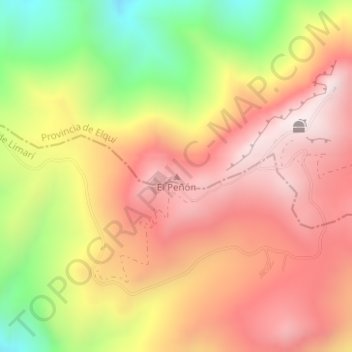 Carte topographique El Peñón, altitude, relief