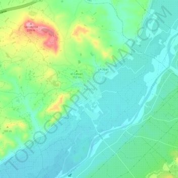 Carte topographique Aitona, altitude, relief