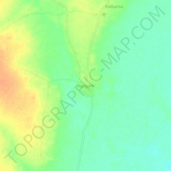 Carte topographique Hatigarh, altitude, relief