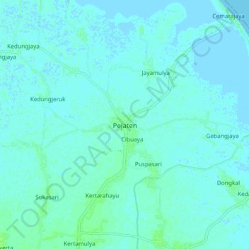 Carte topographique Pejaten, altitude, relief