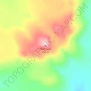 Carte topographique Skalfjället, altitude, relief