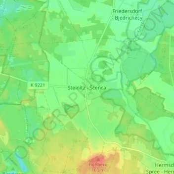 Carte topographique Steinitz, altitude, relief