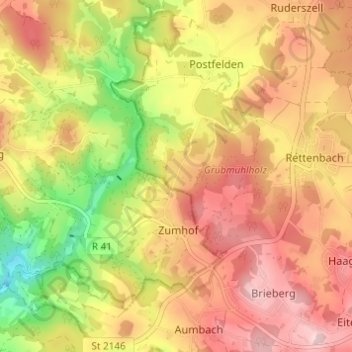 Carte topographique Röhrenhof, altitude, relief