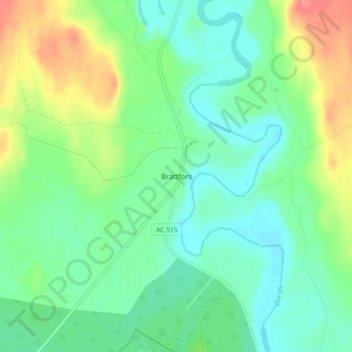 Carte topographique Brattfors, altitude, relief