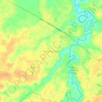 Carte topographique Kertarahayu, altitude, relief