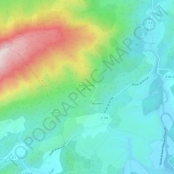 Carte topographique Notre-Dame-du-Suc, altitude, relief