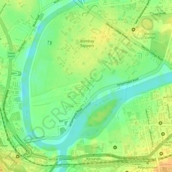 Carte topographique Sangamwadi, altitude, relief