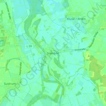 Carte topographique Steinbild, altitude, relief