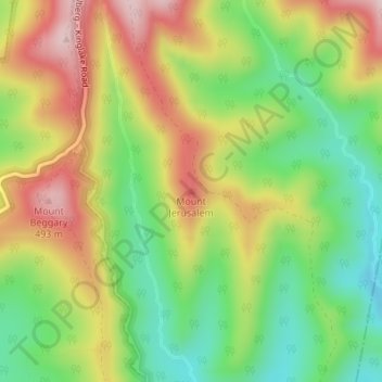 Carte topographique Mount Jerusalem, altitude, relief