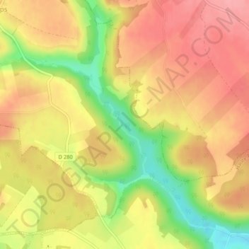 Carte topographique Rivière au Clos, altitude, relief