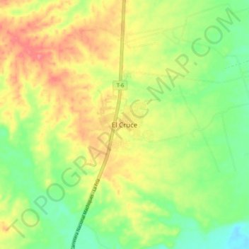 Carte topographique El Cruce, altitude, relief