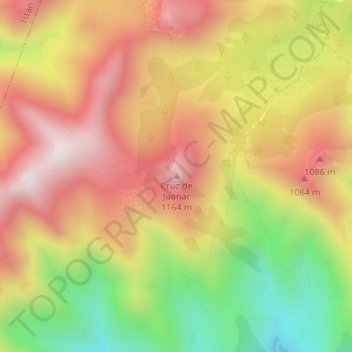 Carte topographique Cruz de Juanar, altitude, relief