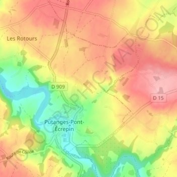Carte topographique Le Buisson, altitude, relief